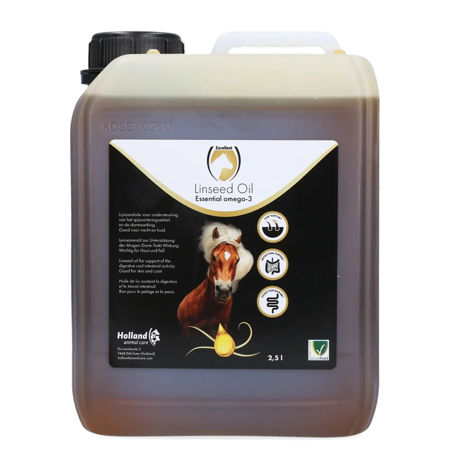 LIJN0003.png Huile de lin pour chevaux, pressée à froid, 2,5 l – Excellent Horse Linseed Oil – Image 1