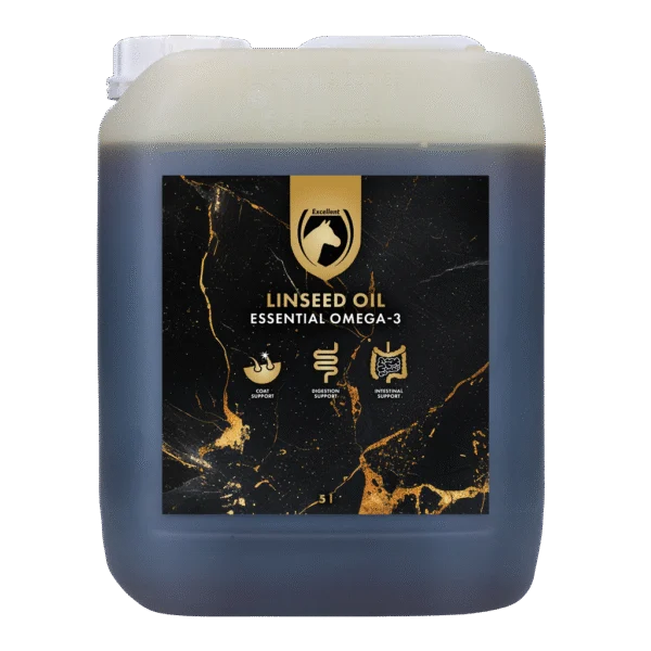 Huile de lin pour chevaux, pressée à froid, 5 l – Excellent Horse Linseed Oil