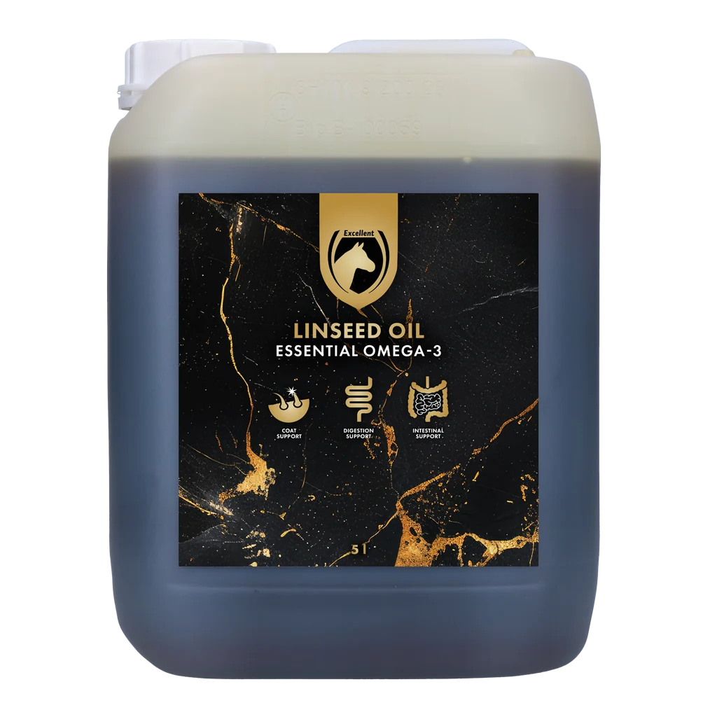 Huile de lin pour chevaux, pressée à froid, 5 l – Excellent Horse Linseed Oil – Image 1