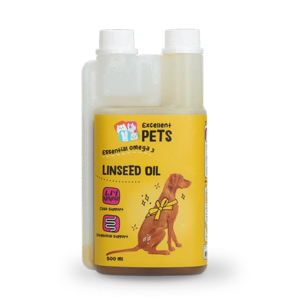 Huile de lin pour chiens avec oméga 3, pressée à froid, 500 ml – Excellent Pets Linseed Oil