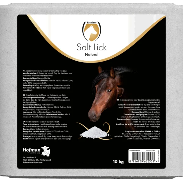Pierre à lécher en sel gemme pour chevaux, 10 kg – Excellent Horse Salt Lick Naturel