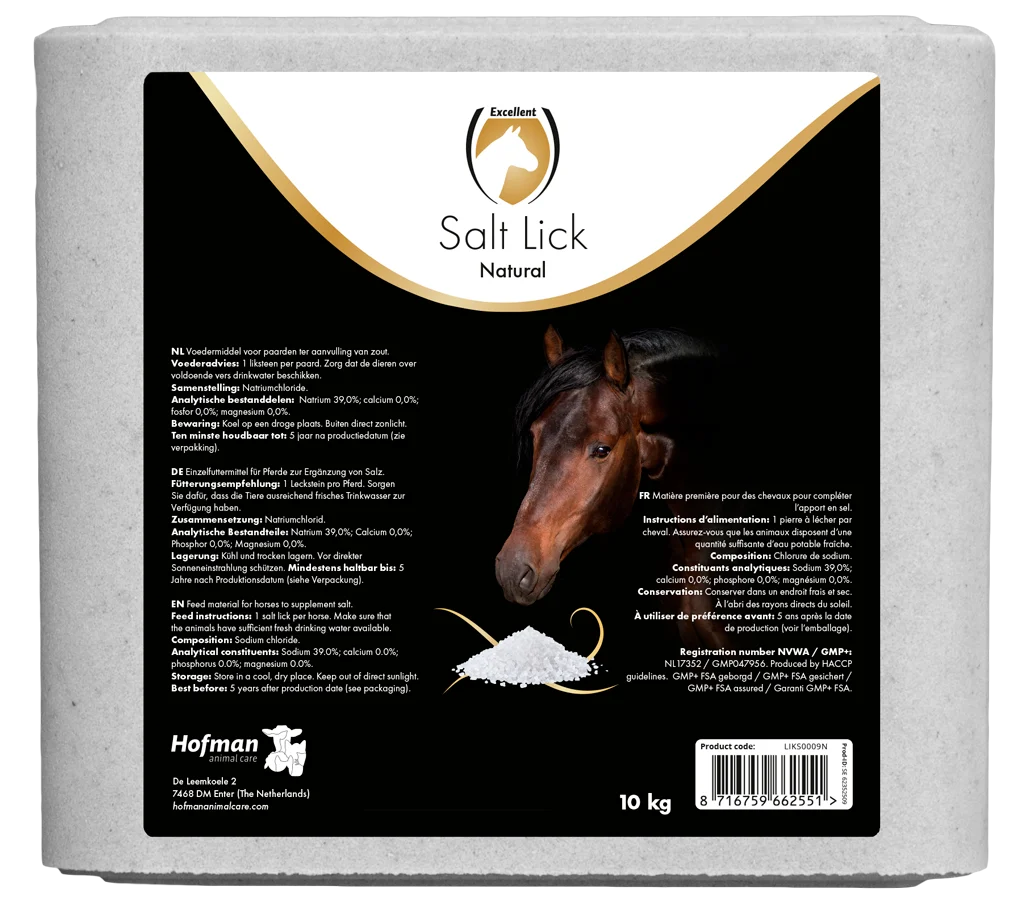 LIKS0009N.png Pierre à lécher en sel gemme pour chevaux, 10 kg – Excellent Horse Salt Lick Naturel – Image 1