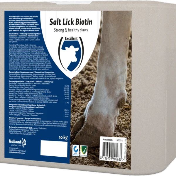 Pierre à lécher avec biotine pour bovins, 10 kg – Excellent Biotin