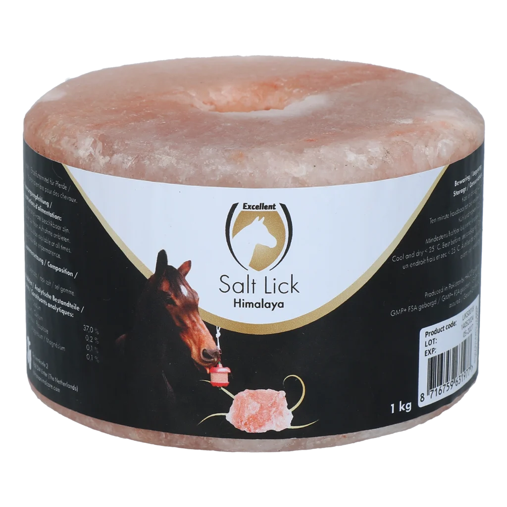 Pierre à sel de l’Himalaya pour chevaux sans corde, 1 kg – Excellent Horse Salt Lick Himalaya – Image 1