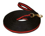 Longe avec poignée souple et mousqueton pivotant, 8 m, noir et rouge