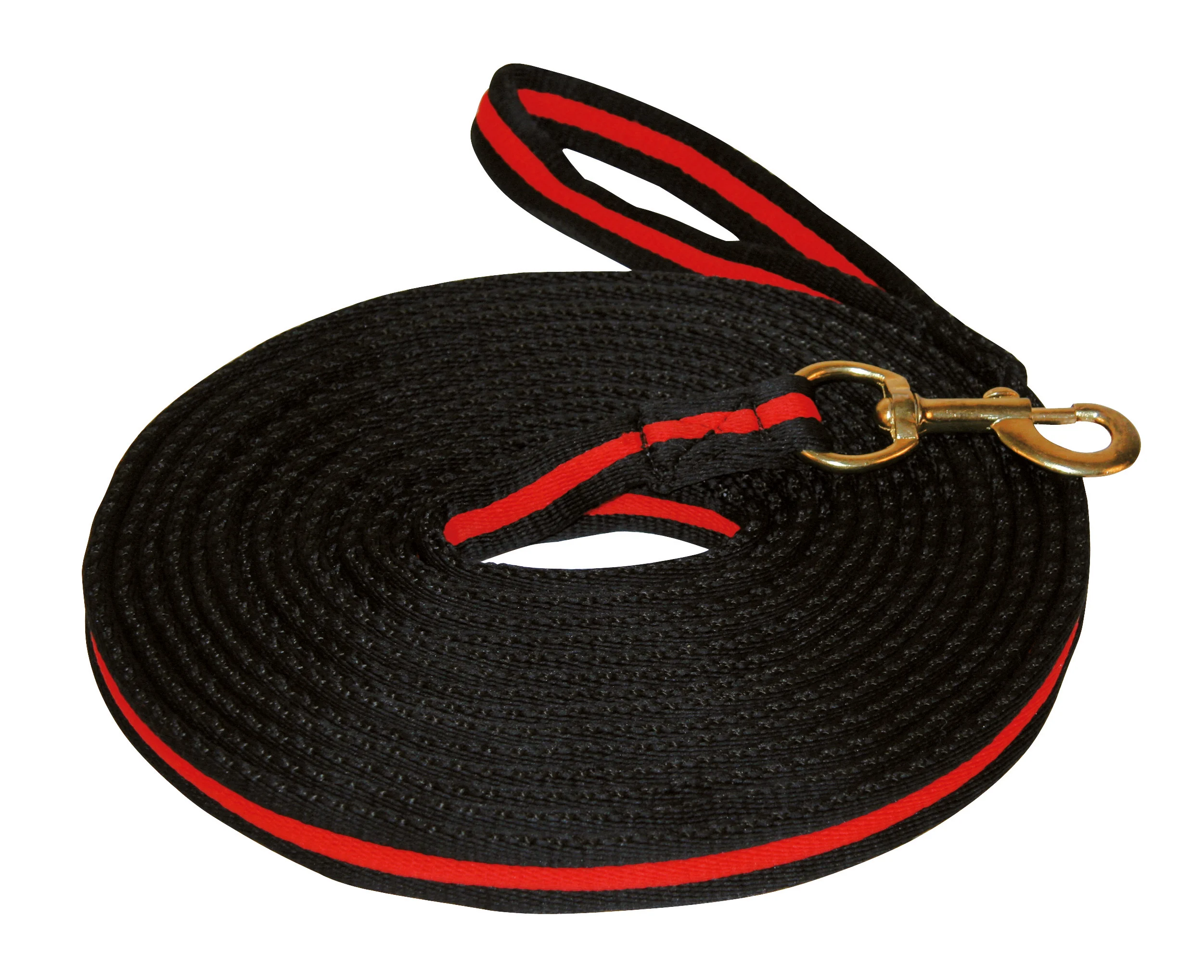 Longe avec poignée souple et mousqueton pivotant, 8 m, noir et rouge – Image 1