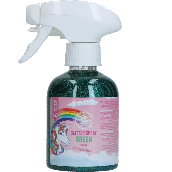 Spray pailleté pour chevaux, vert, 250 ml – Lucky Horse Unicorn, spray pailleté