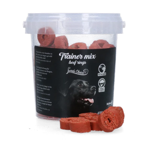 Friandises d’entraînement au bœuf, anneaux moelleux, 400 g – Luna's Choice Trainer Mix anneaux au bœuf