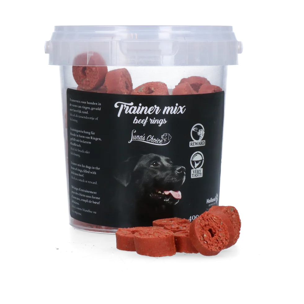 Friandises d’entraînement au bœuf, anneaux moelleux, 400 g – Luna's Choice Trainer Mix anneaux au bœuf – Image 1
