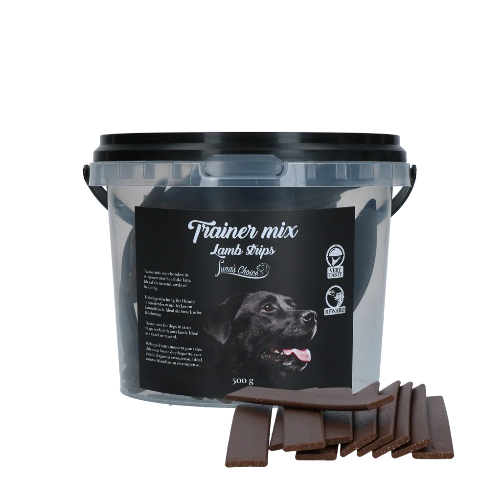 Friandises d’éducation à l’agneau, lamelles moelleuses, 500 g – Luna's Choice Trainer Mix Lamb Strips – Image 1
