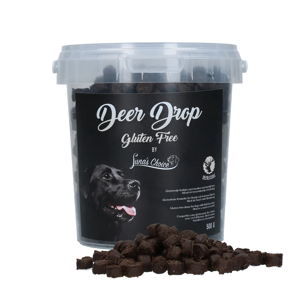 Friandises d’éducation à la viande de cerf, sans gluten, 500 g – Luna's Choice Trainer Mix Deer Drop (sans gluten) – Image 1