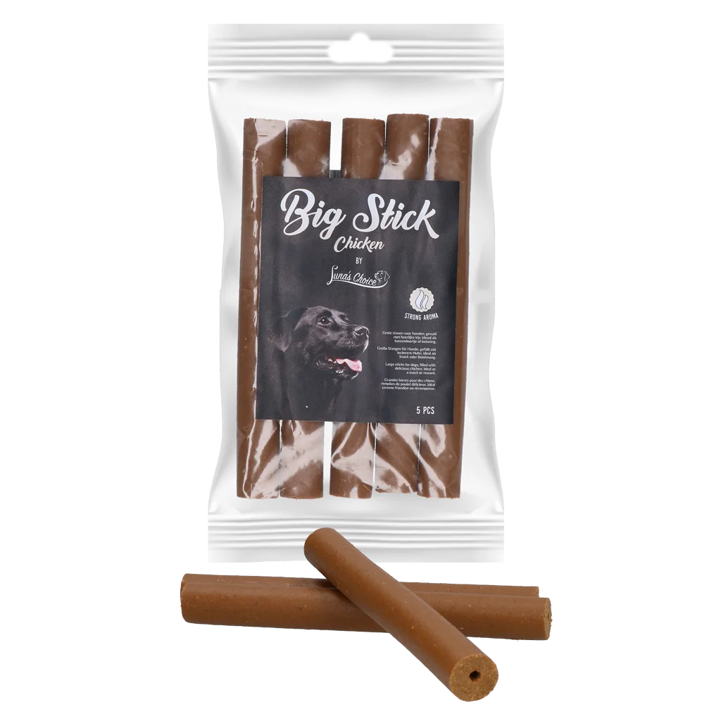 Friandise pour chien en bâtonnets moelleux au poulet, 5 pièces – Luna's Choice Big Stick – Image 1