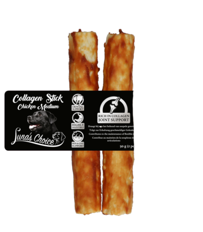 Bâton à mâcher pour chiens au poulet, M, 12,5 x 2,5 cm – Luna's Choice Collagen Chews Stick