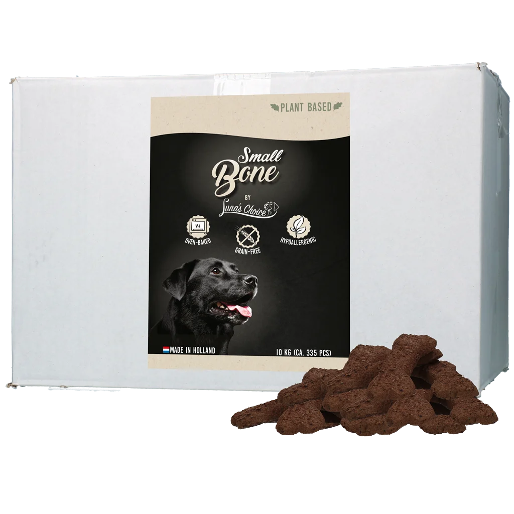 Biscuits pour chien végétaux et sans céréales, 10 kg – Luna's Choice Plant Based Snack Grootverpakking Bone Small – Image 1