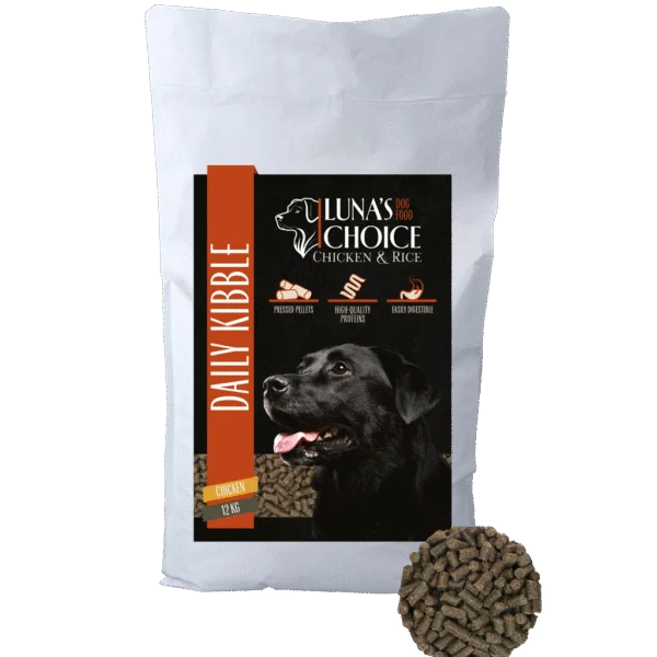 Croquettes pressées pour chien au poulet et au riz, 12 kg – Luna's Choice Adult Kip/Rijst