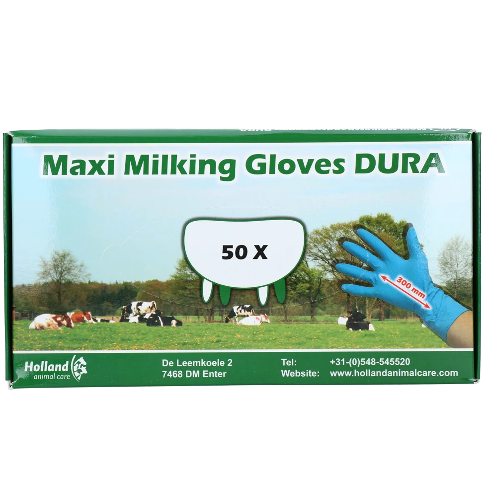 Gants de traite extra épais et longs, taille S (6 à 7), 50 pièces – Hofman Animal Care Maxi Milking Gloves DURA – Image 1