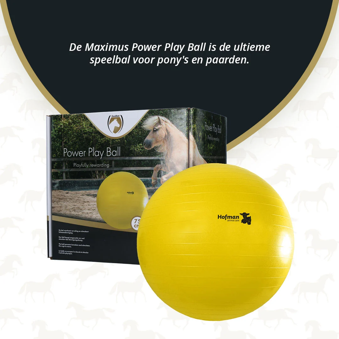 Ballon de jeu pour chevaux jaune, 75 cm – Maximus Power Play Ball – Image 3