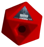 Cube distributeur pour chevaux rouge, ouverture pour friandises de 37 mm – Maximus Feed & Play Cube