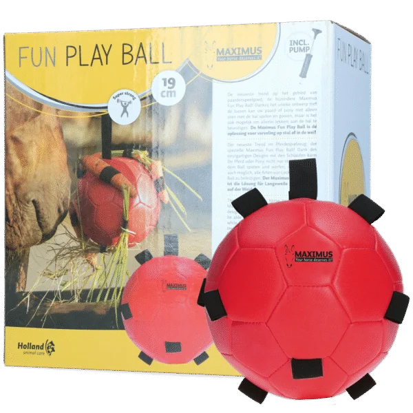 Ballon de jeu pour cheval avec élastiques, 19 cm, rouge – Excellent Horse Fun Play Ball