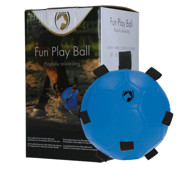 Ballon de jeu pour cheval avec élastiques, 19 cm, bleu – Excellent Horse Fun Play Ball