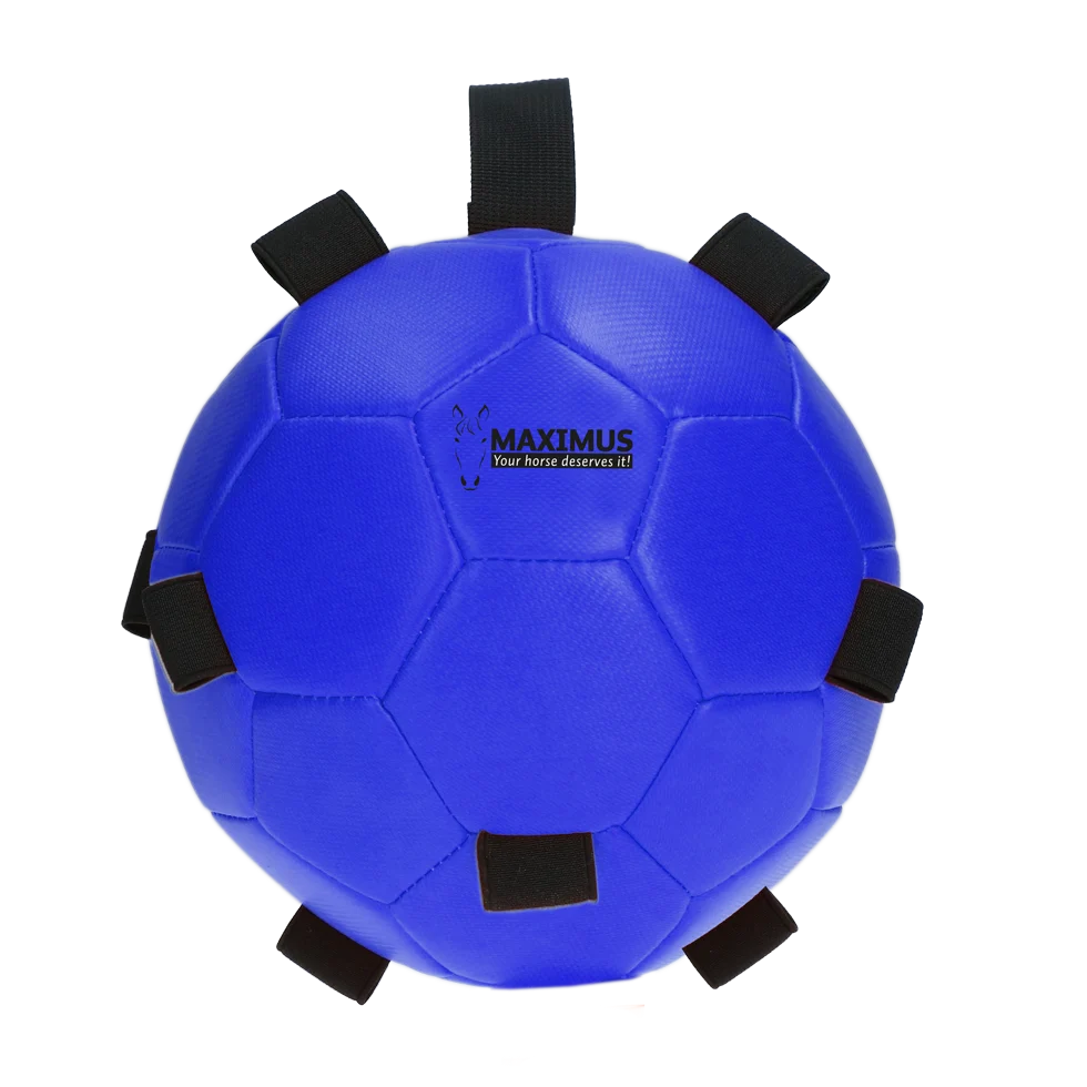 Ballon de jeu pour cheval avec élastiques, 19 cm, bleu – Excellent Horse Fun Play Ball – Image 2