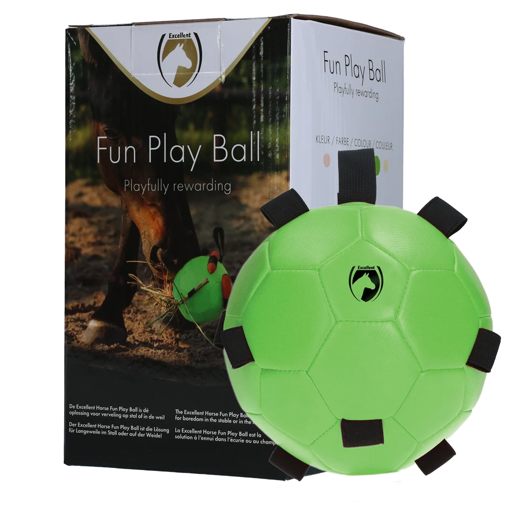 Ballon de jeu pour cheval avec élastiques, 19 cm, vert – Excellent Horse Fun Play Ball – Image 1