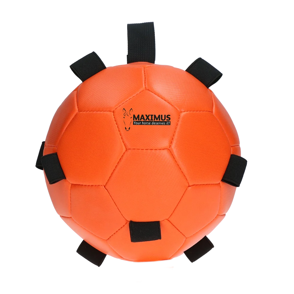 Balle de jeu pour cheval avec élastiques, 19 cm, orange – Excellent Horse Fun Play Ball – Image 2
