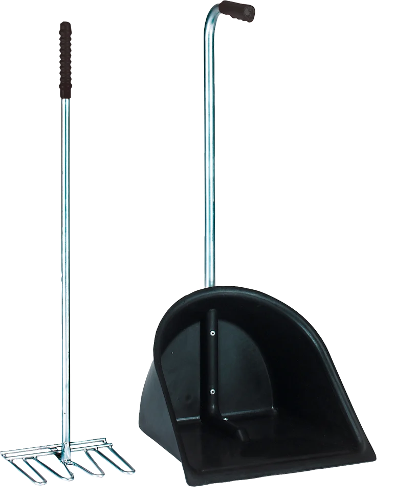 Kit Mestboy avec bac de ramassage de 78 cm et râteau de 85 cm, noir – Image 1