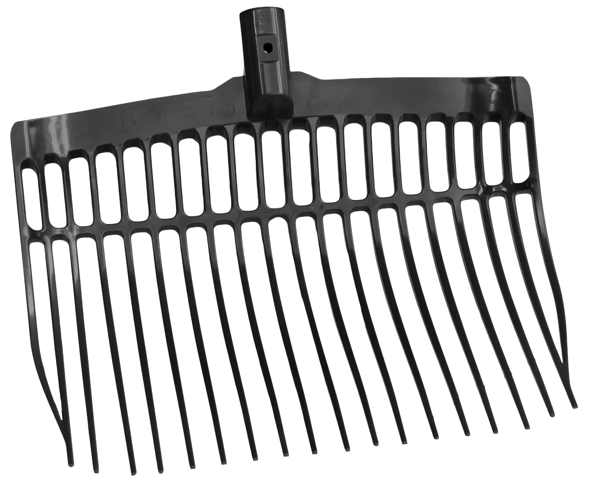 Tête de fourche à fumier en plastique sans manche, noire, 41 x 36 x 11 cm – Vplast – Image 1