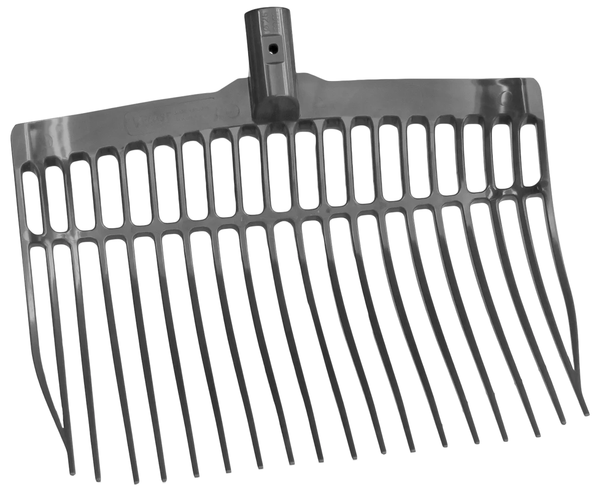 Fourche à fumier en plastique sans manche, grise, 41 x 36 x 11 cm – Vplast – Image 1
