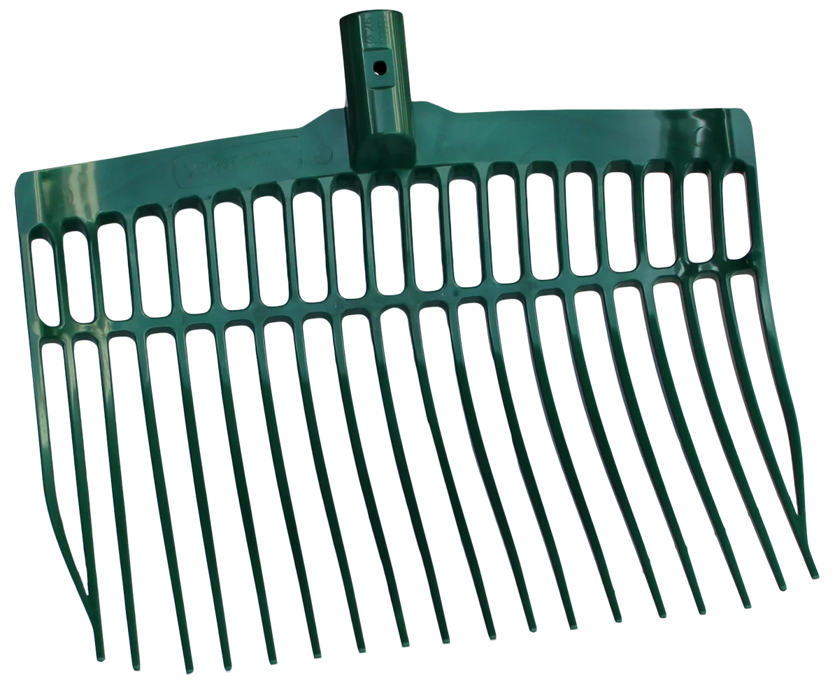 Fourche à fumier en plastique sans manche, verte, 41 x 36 x 11 cm – Vplast – Image 1