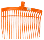 Fourche à fumier en plastique sans manche, orange, 41 x 36 x 11 cm – Vplast