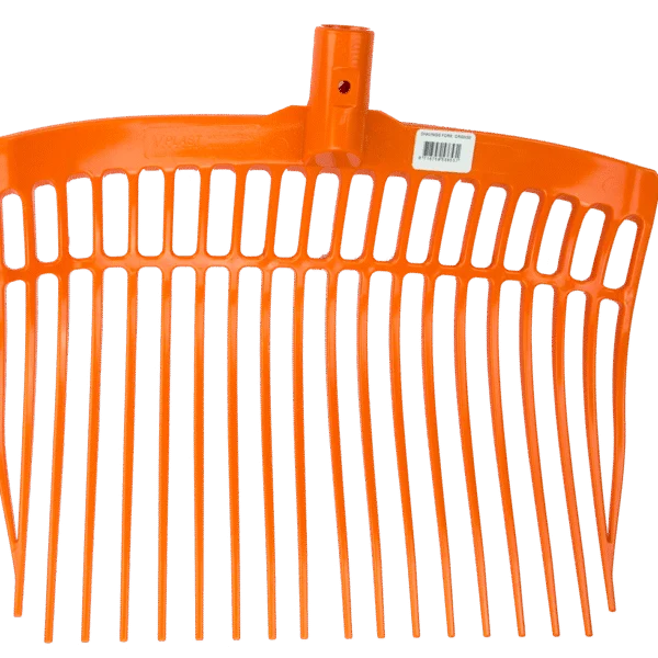 Fourche à fumier en plastique sans manche, orange, 41 x 36 x 11 cm – Vplast