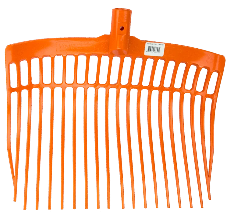 Fourche à fumier en plastique sans manche, orange, 41 x 36 x 11 cm – Vplast