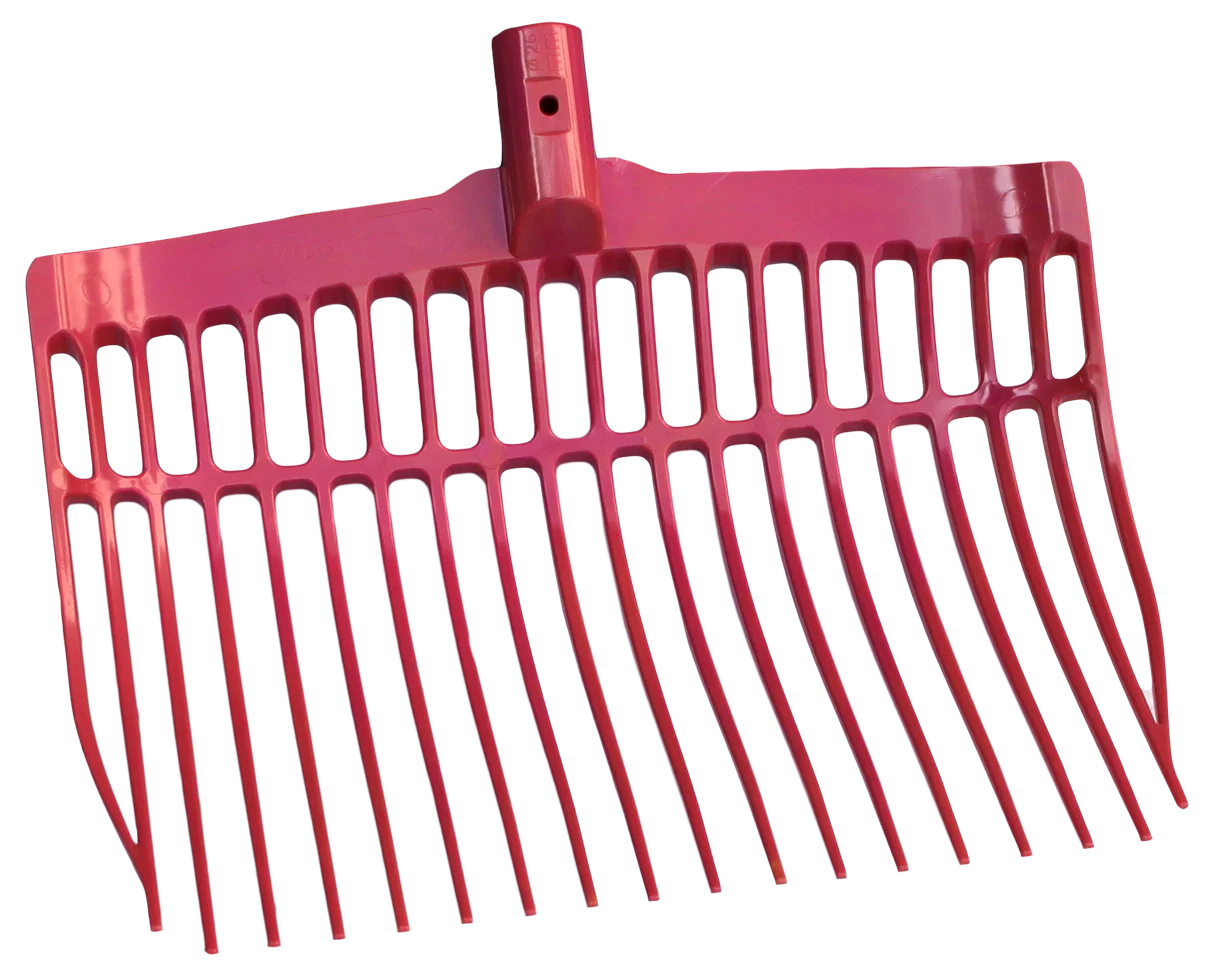 Fourche à fumier en plastique sans manche, rose, 41 x 36 x 11 cm – Vplast – Image 1