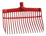 Fourche à fumier en plastique sans manche, rouge, 41 x 36 x 11 cm – Vplast