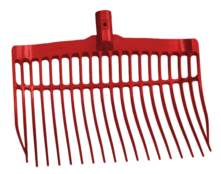 Fourche à fumier en plastique sans manche, rouge, 41 x 36 x 11 cm – Vplast