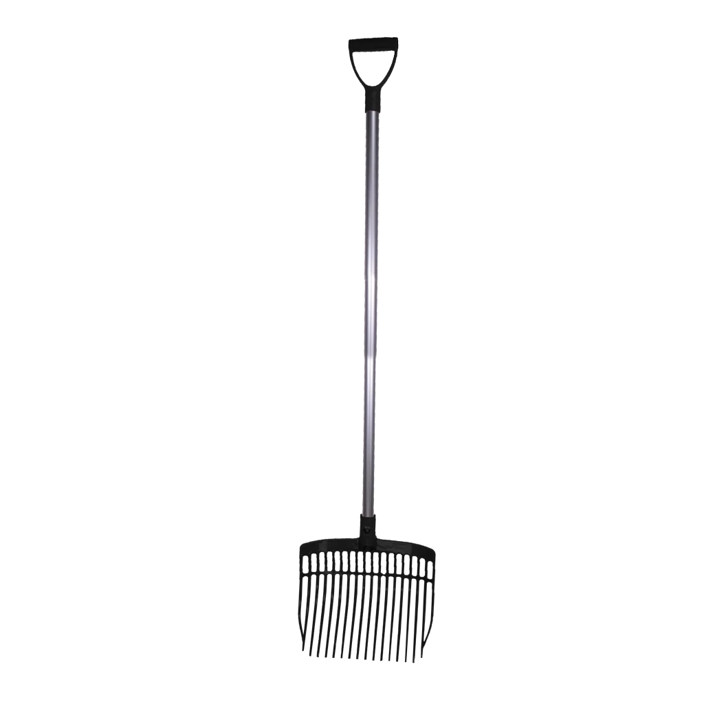 Fourche à fumier en plastique avec manche en aluminium 115 cm noire – Vplast – Image 1