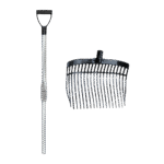 Fourche à fumier en plastique avec manche en aluminium noir – Vplast – Image 2