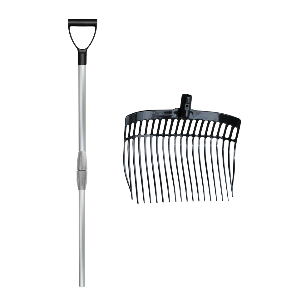 Fourche à fumier en plastique avec manche en aluminium noir – Vplast – Image 2