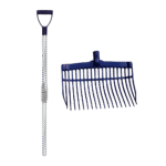 Fourche à fumier en plastique avec manche en aluminium bleue – Vplast