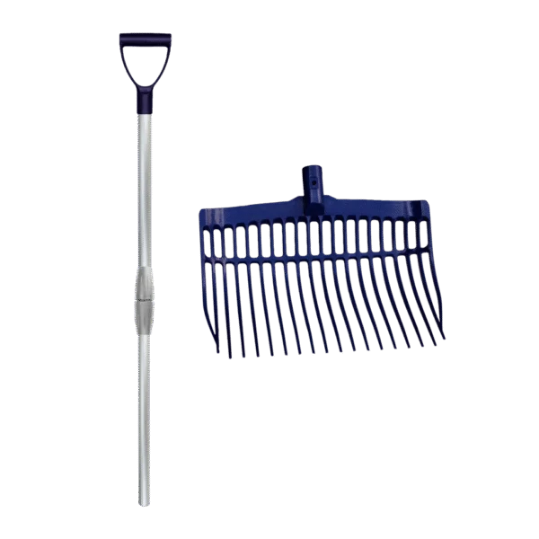 Fourche à fumier en plastique avec manche en aluminium bleue – Vplast
