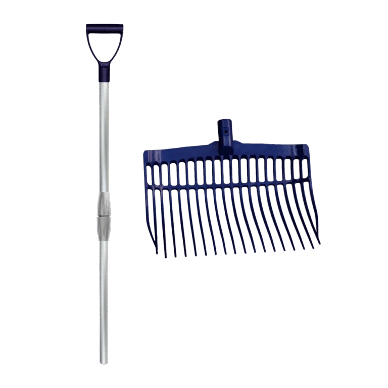 Fourche à fumier en plastique avec manche en aluminium bleue – Vplast