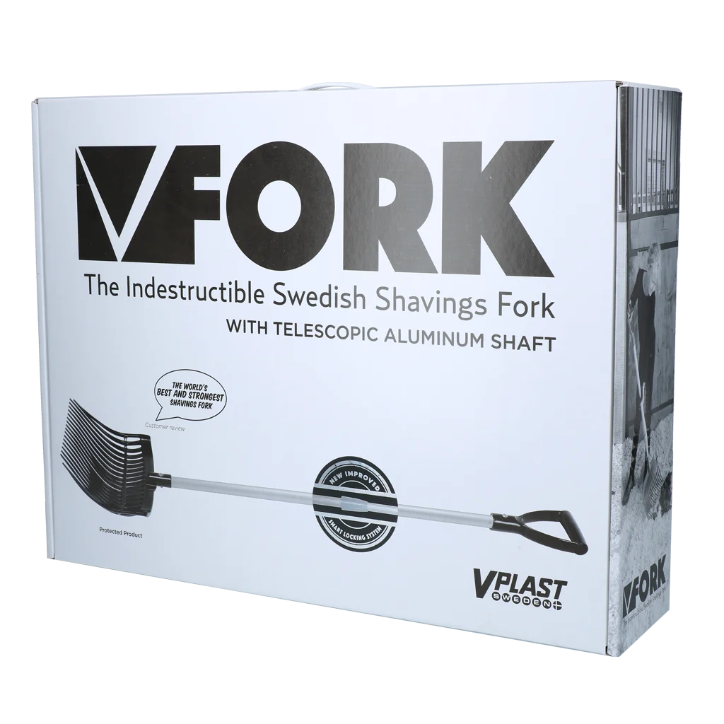 Fourche à crottin en plastique avec manche en aluminium rose – Vplast – Image 4