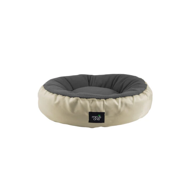 Couchage pour chien avec surface de couchage en polaire, gris M – Minus One Snuggle Pet Bed