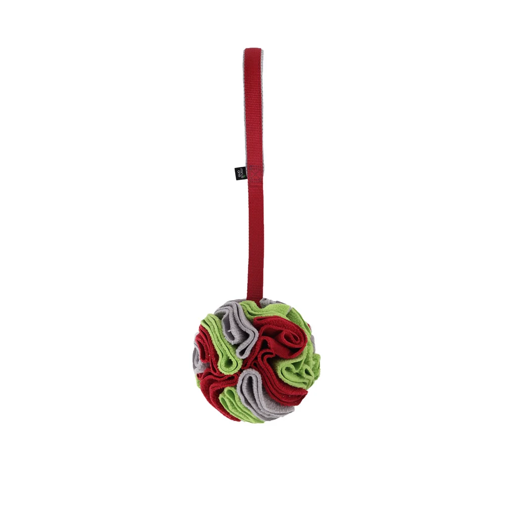 Jouet de traction pour chien en polaire avec balle – Minus One Fleece Dog Tug Toy Ball – Image 1