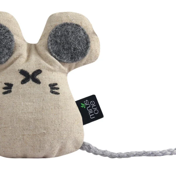 Jouet pour chat en forme de souris avec herbe à chat, 9 x 9,5 x 2,5 cm – Minus One Docile Buddy Cat Toy Mouse
