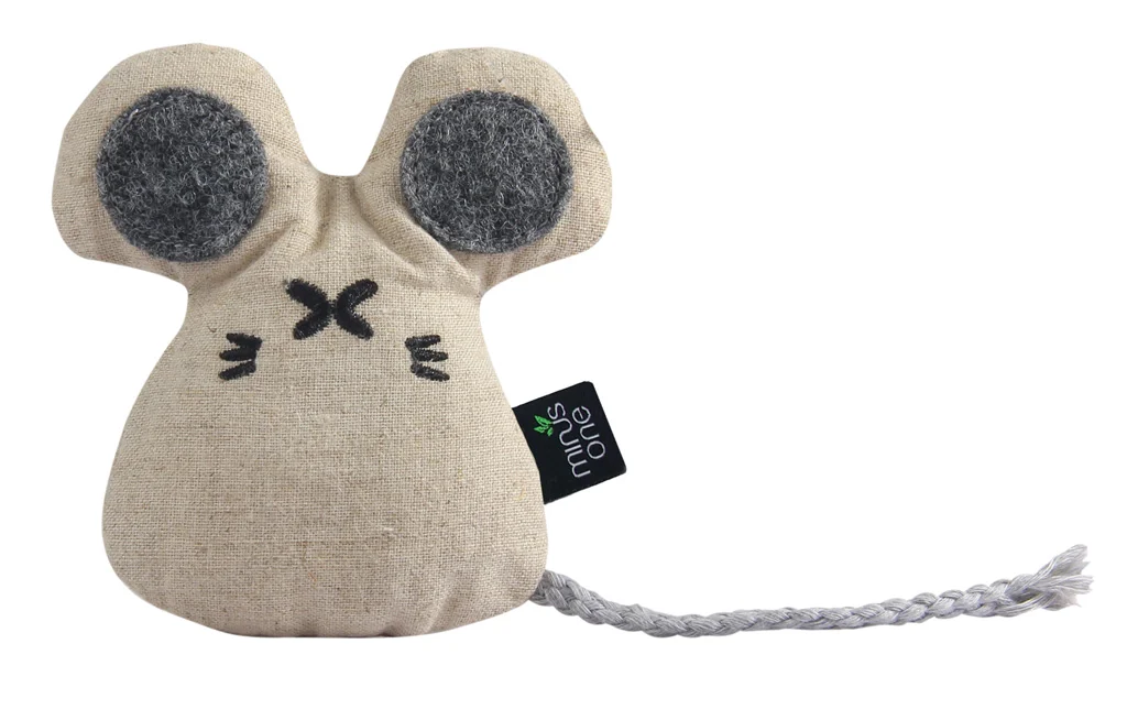 Jouet pour chat en forme de souris avec herbe à chat, 9 x 9,5 x 2,5 cm – Minus One Docile Buddy Cat Toy Mouse – Image 1