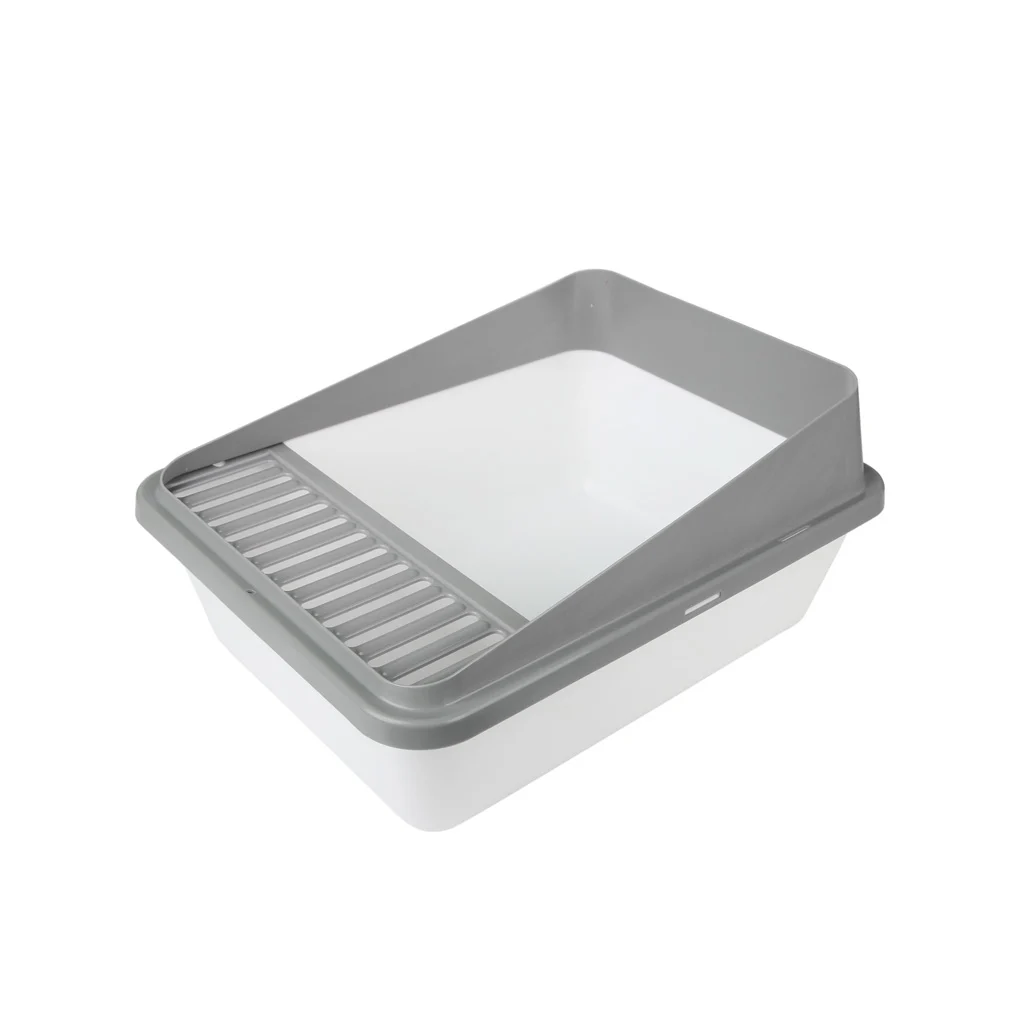Bac à litière avec grille S, gris – Minus One Cat Litter Box S – Image 1
