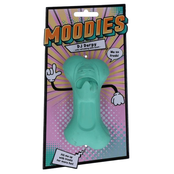 Os à mâcher pour chiens en caoutchouc naturel avec parfum de menthe – Moodies DJ Derpy